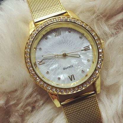 Orologio unisex cinturino rete dorata