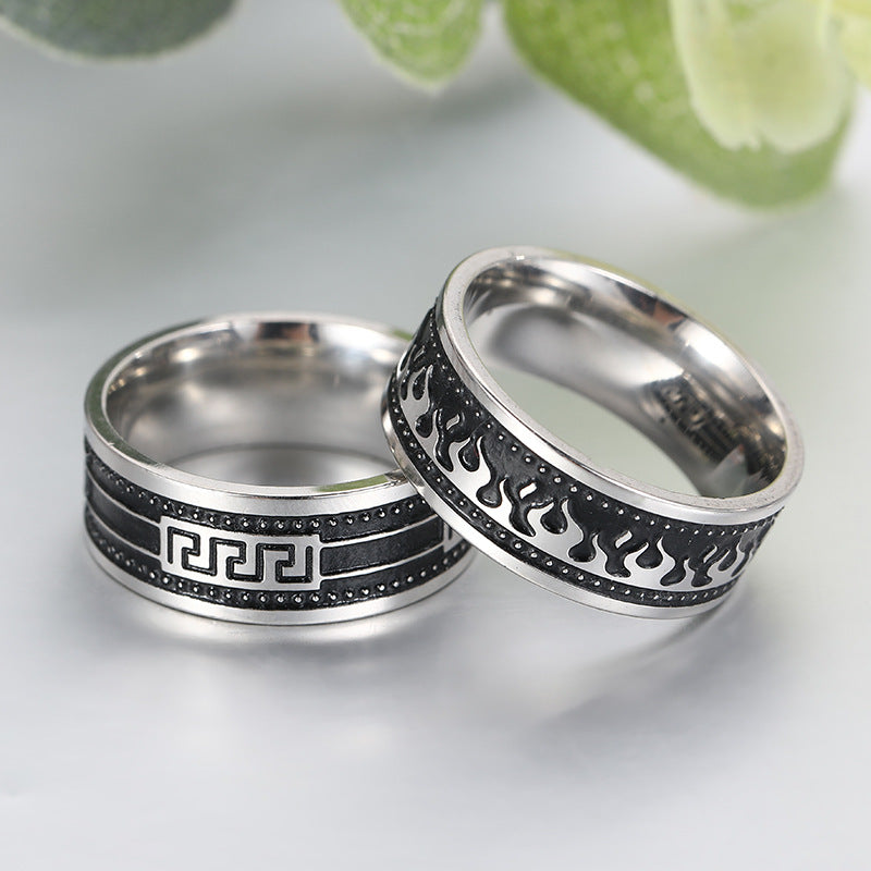 Anello acciaio titanio uomo