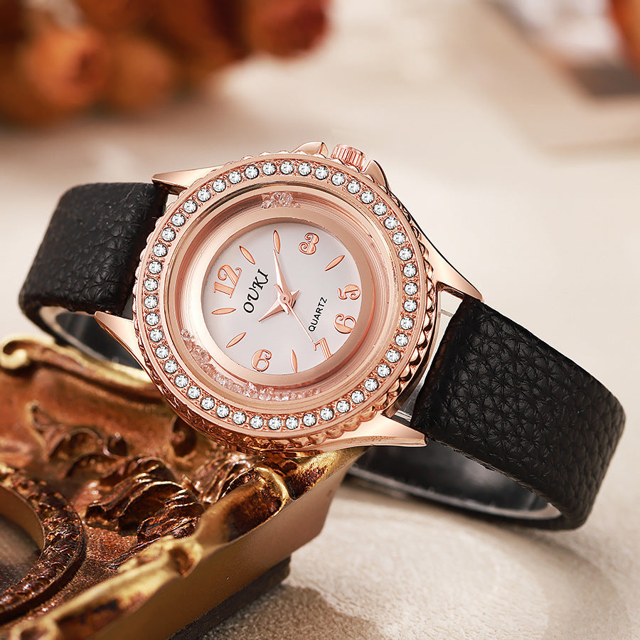 Orologio minimalista con strass