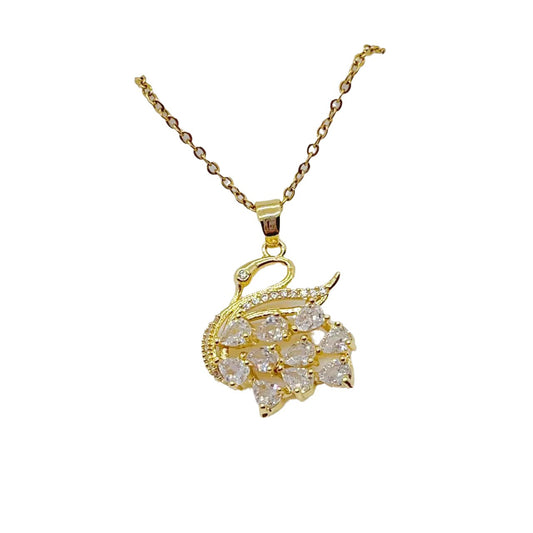 Collana cigno titanio zirconi