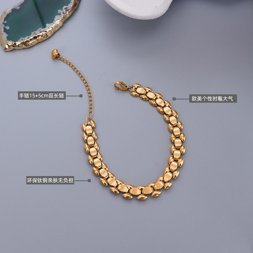 Bracciale titanio oro 18K
