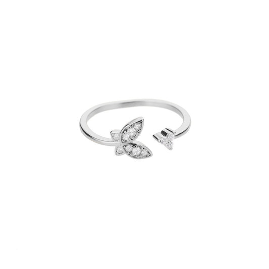 Anello farfalla zircone aperto