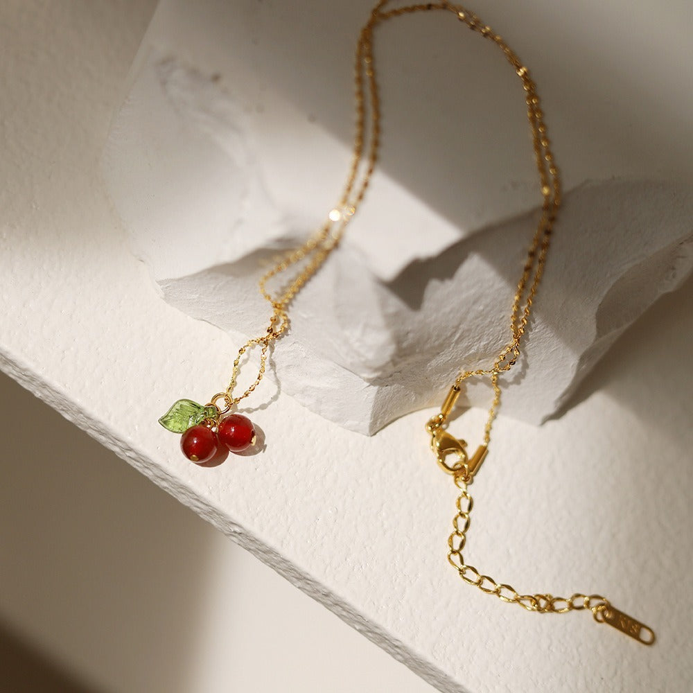 Collana ciliegia e mirtillo