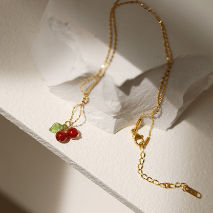 Collana ciliegia e mirtillo