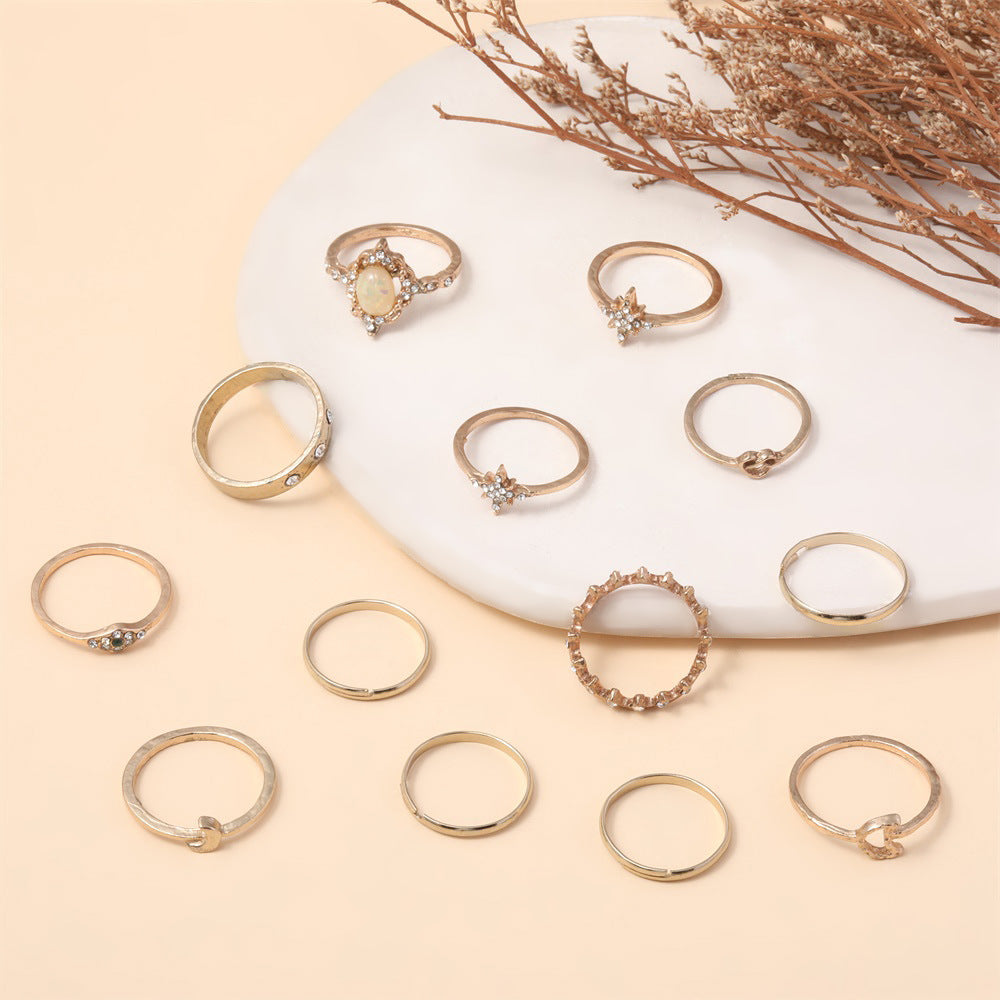 Anelli vintage opale e strass