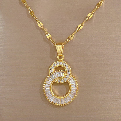 Collana clavicolare doppio anello