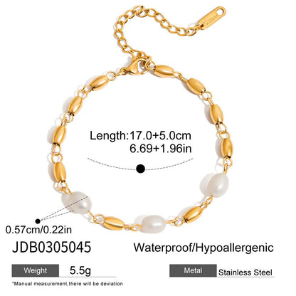 Bracciale titanio e perle