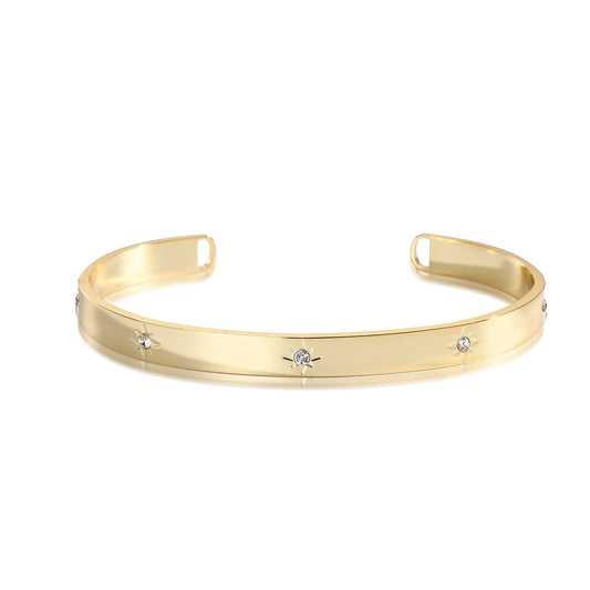 Bracciale geometrico aperto placcato rame