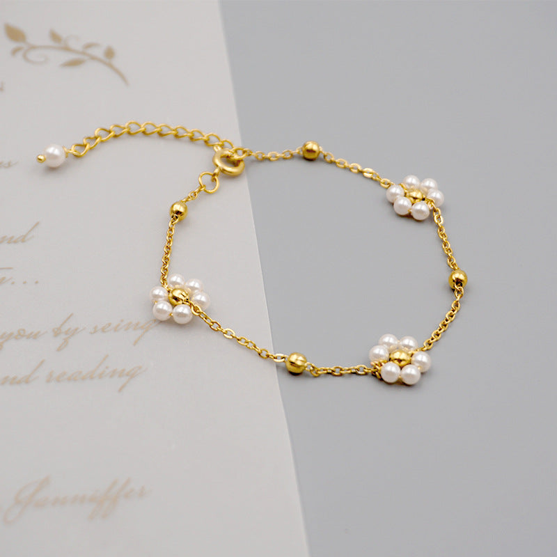 Collana perle titanio da donna