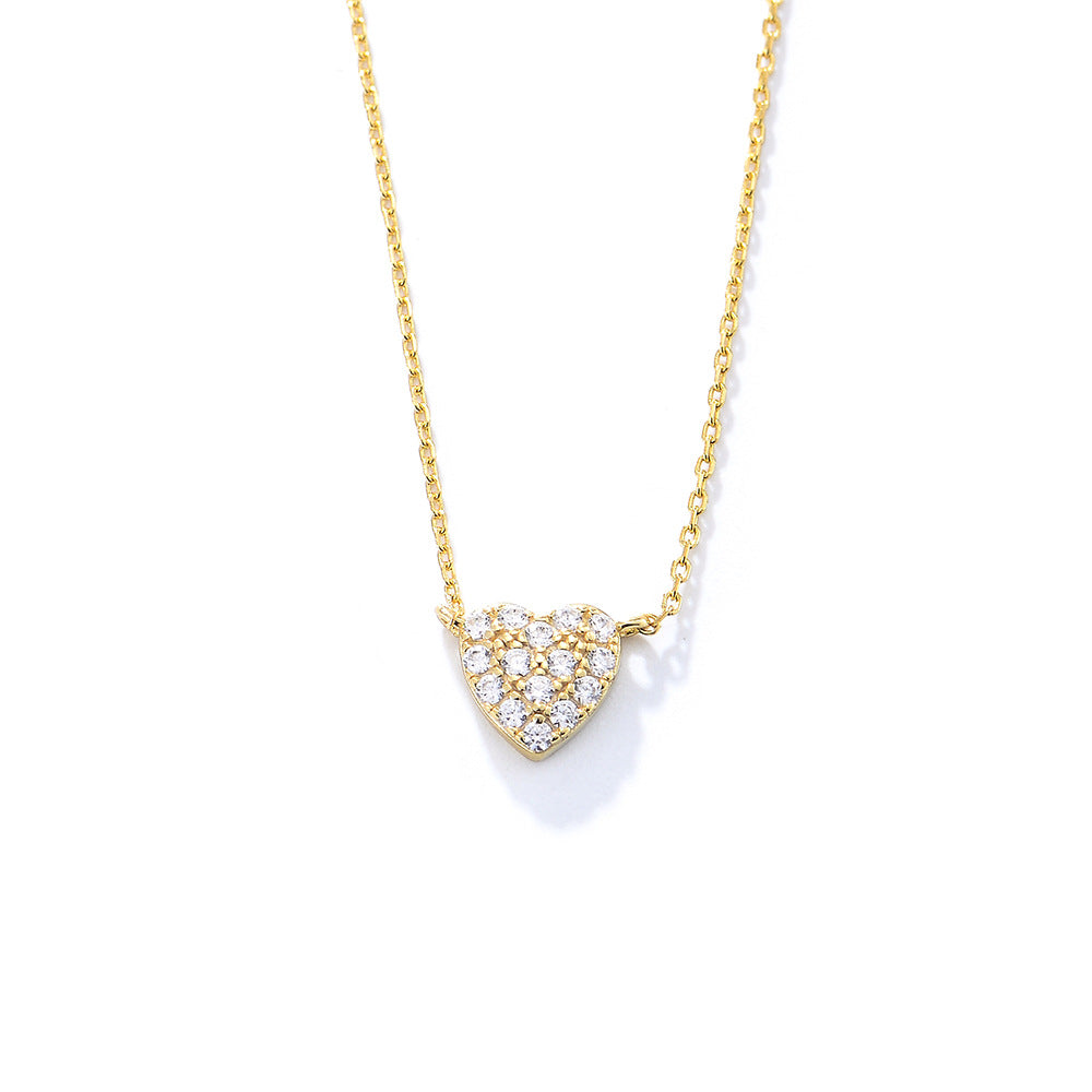 Collana cuore zircone argento da donna