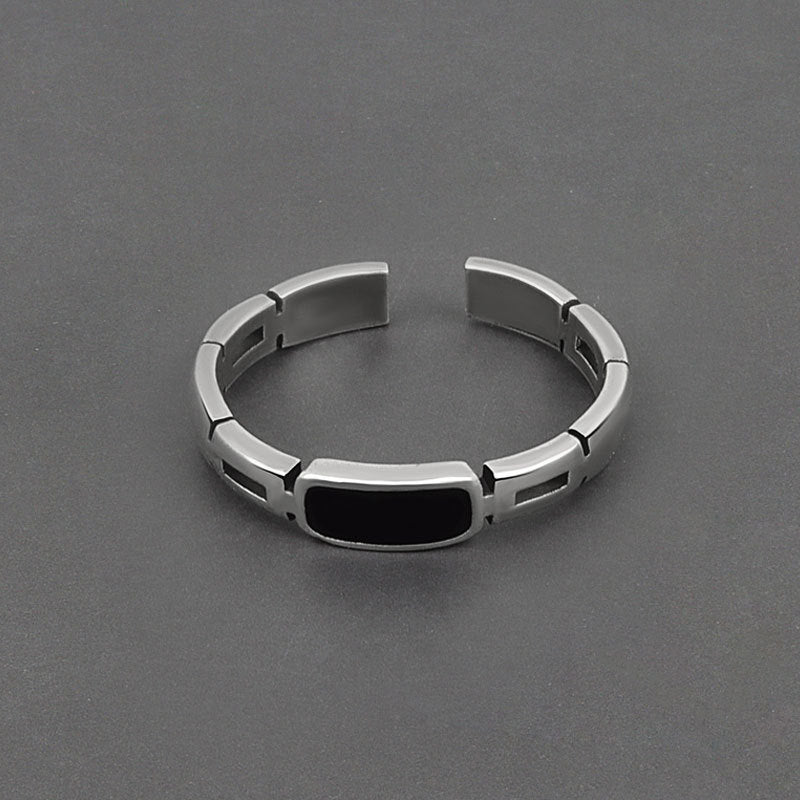Anello geometrico regolabile argento