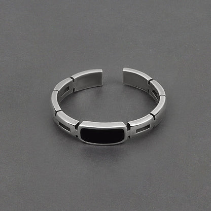 Anello geometrico regolabile argento