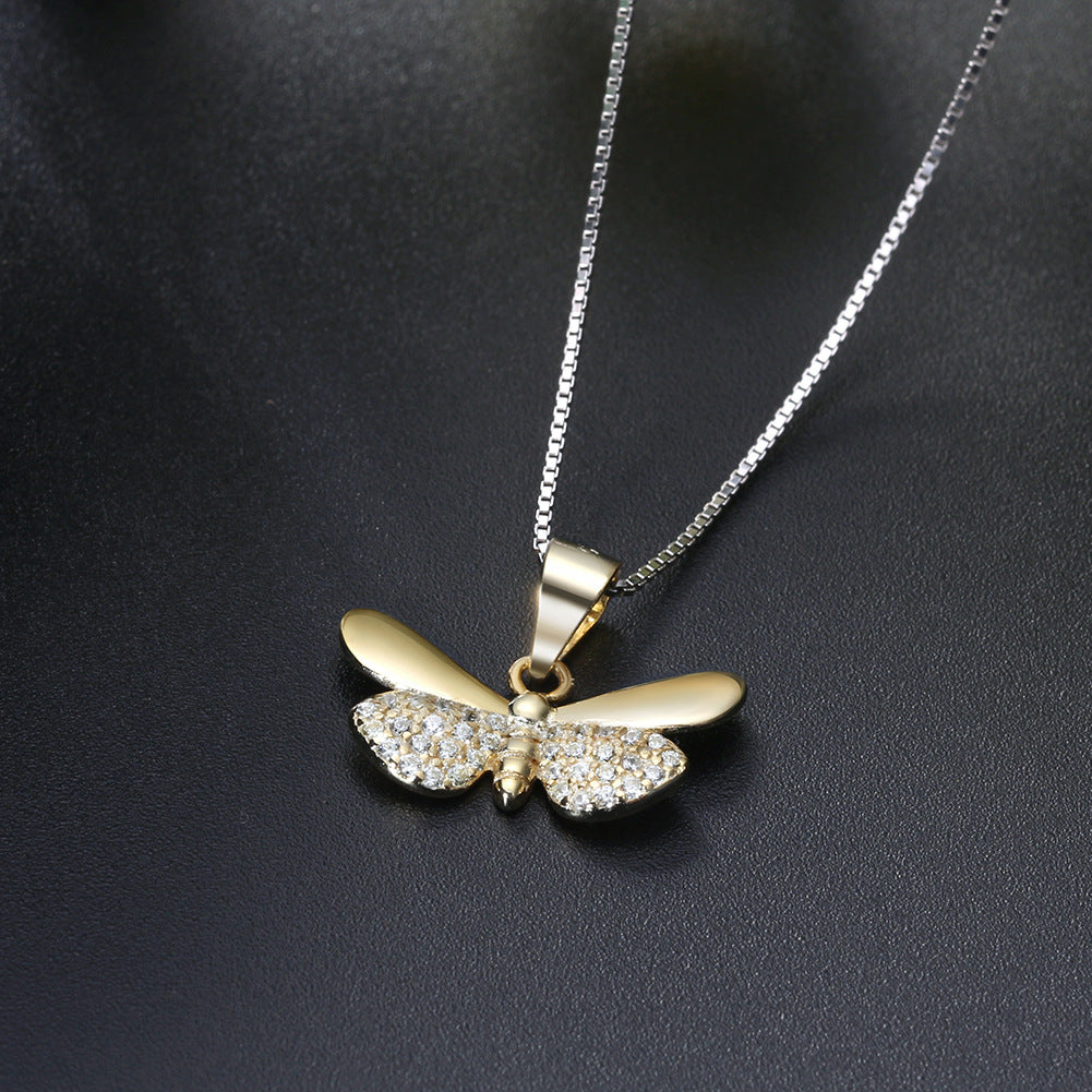 Collana farfalla zirconi in argento sterling
