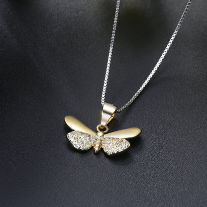 Collana farfalla zirconi in argento sterling