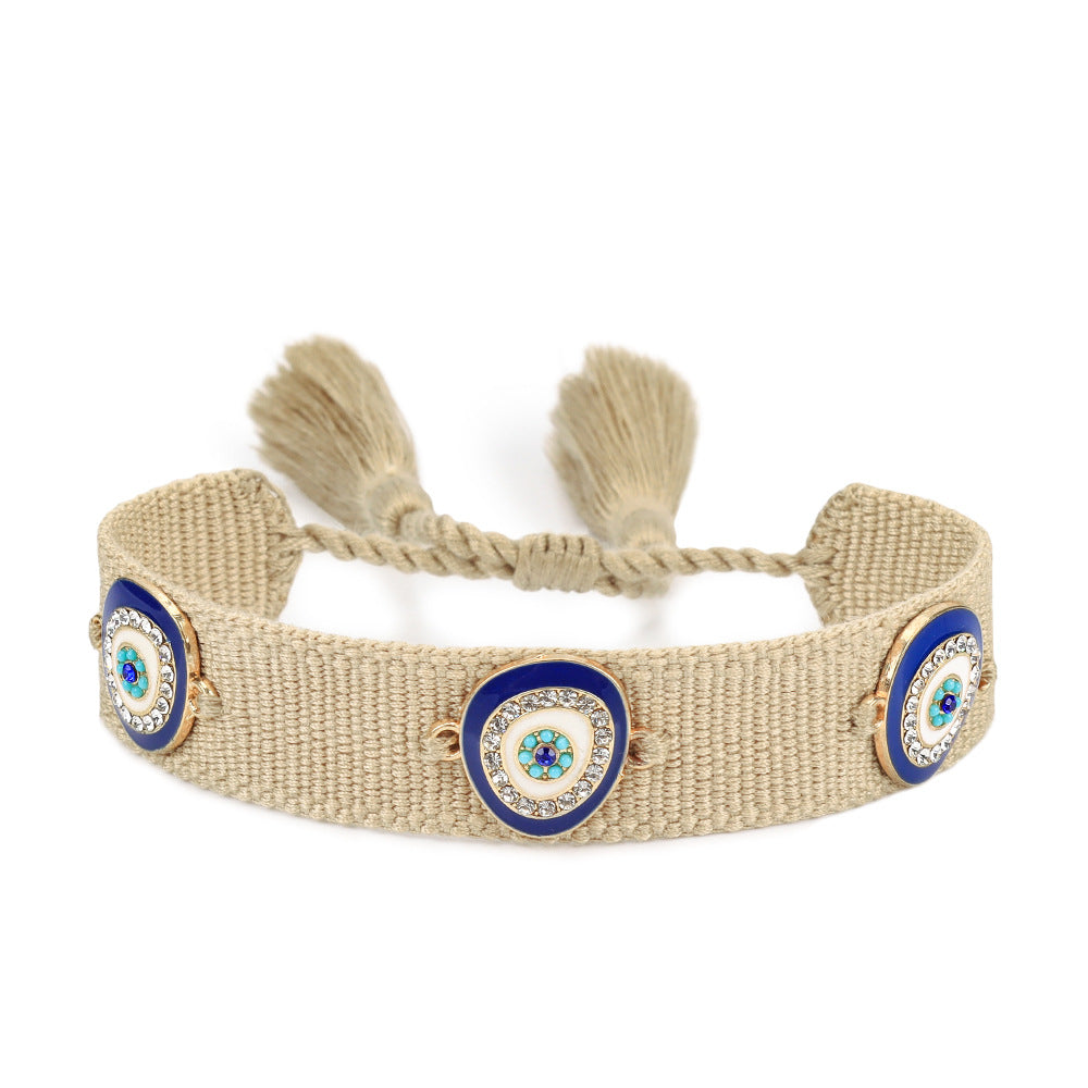 Bracciale occhio blu intrecciato