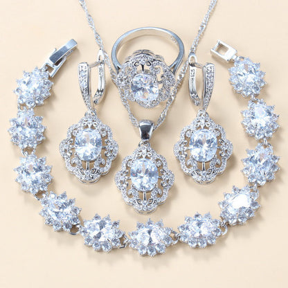 Set gioielli granato e zircone