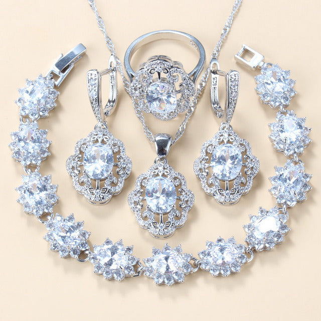 Set gioielli granato e zircone