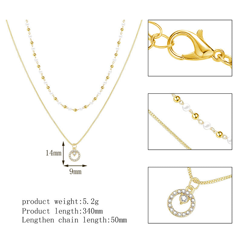 Collana anello doppia perla