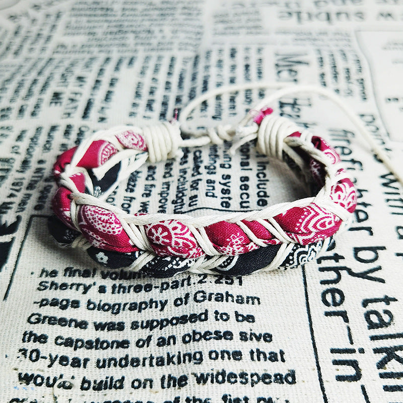 Bracciale tessuto etnico