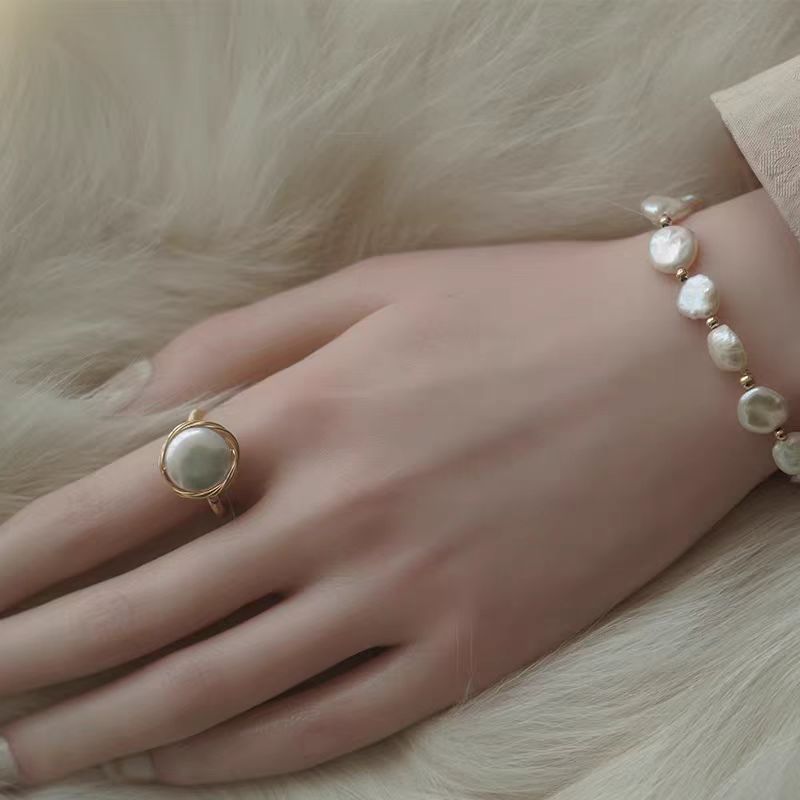 Anello perla d'acqua dolce fatto a mano