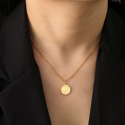 Collana teschio titanio rotonda