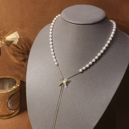 Collana farfalla perla lunga