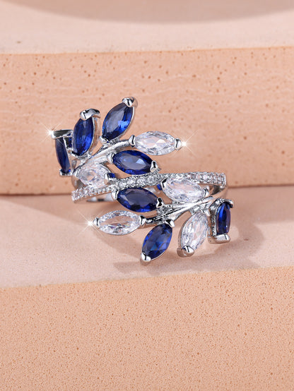 Anello Zircone Foglia