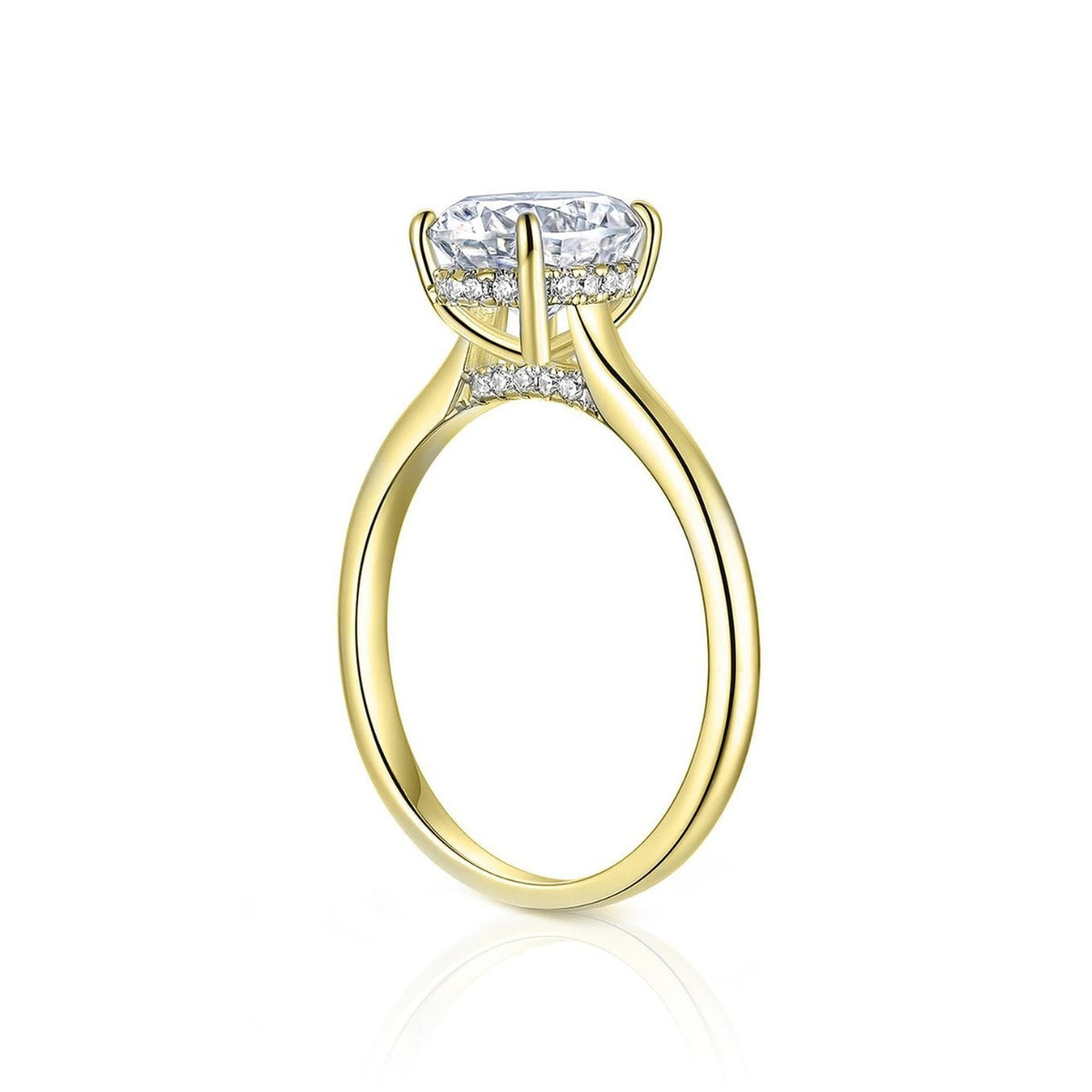 Anello zircone ovale oro