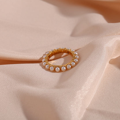 Anello rotondo placcato oro