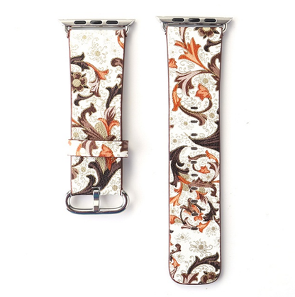 Orologio con cinturino pelle floreale