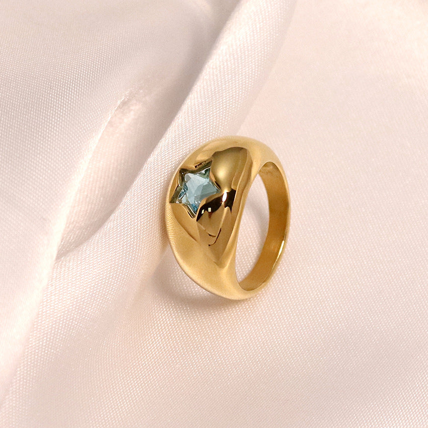 Anello stella zirconi