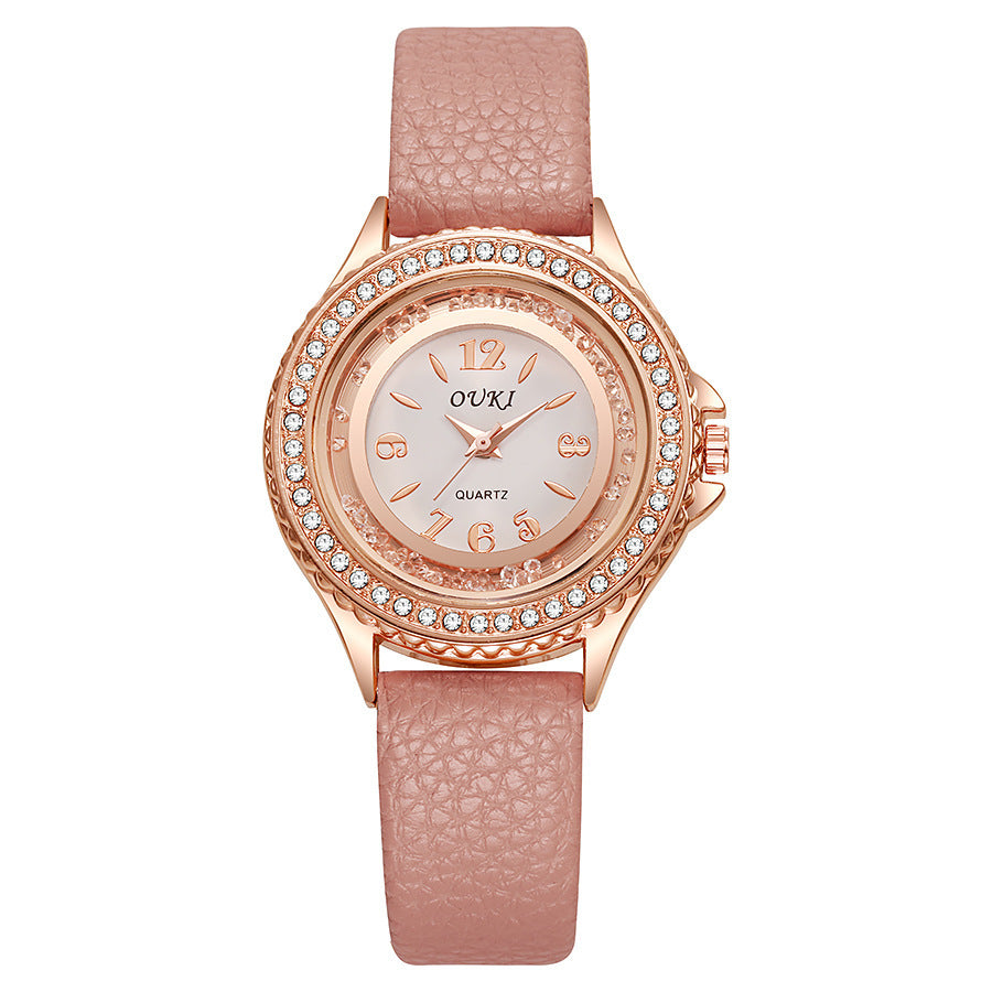 Orologio minimalista con strass