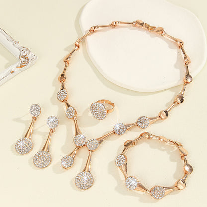 Collana e orecchini cristalli oro
