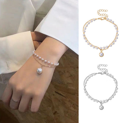 Collana doppia perla stratificata