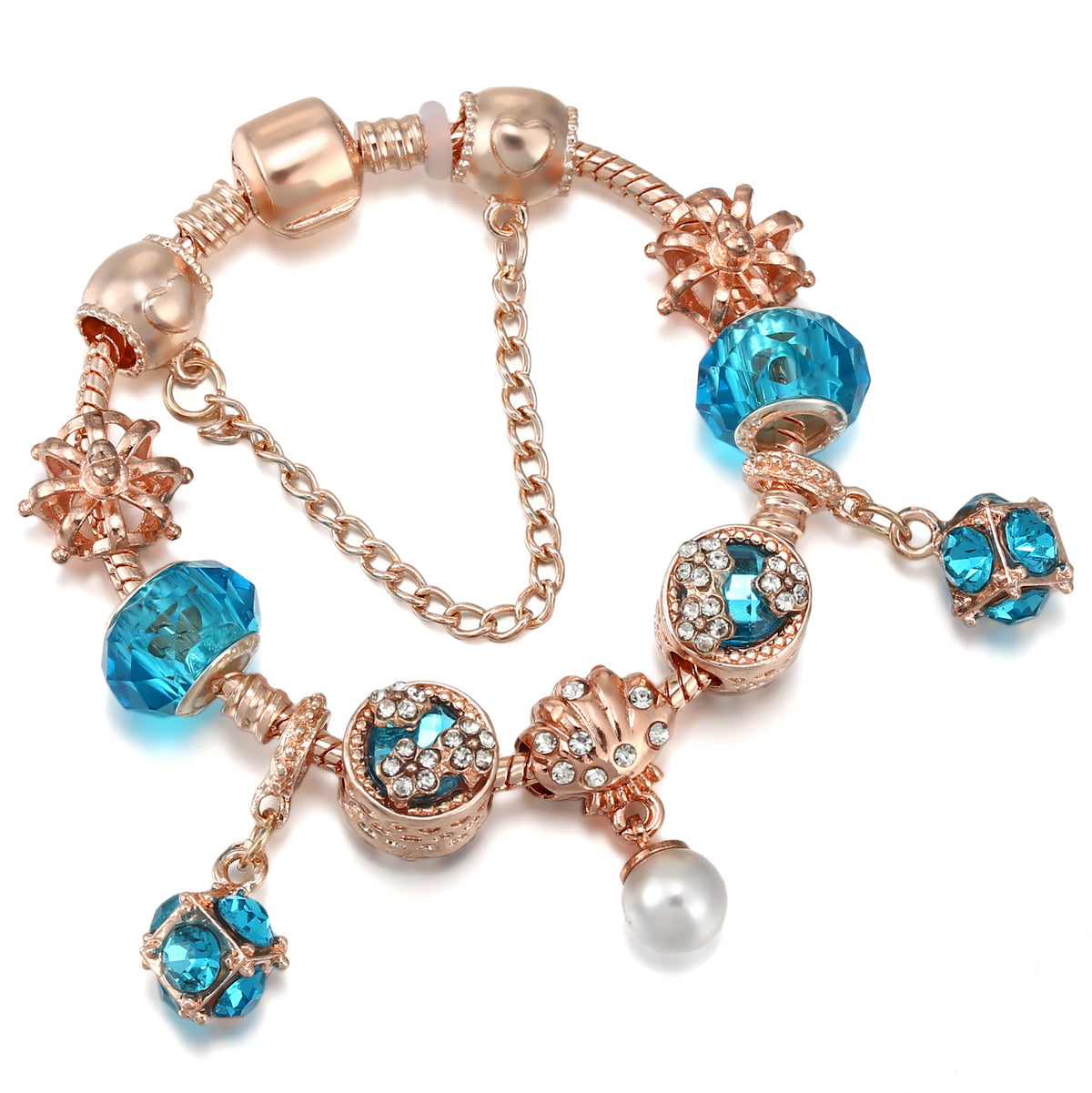Braccialetto charm nappa oro rosa