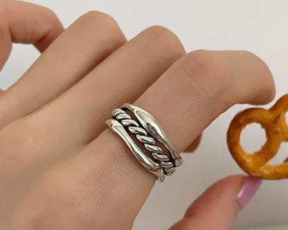 Anello tre strati treccia