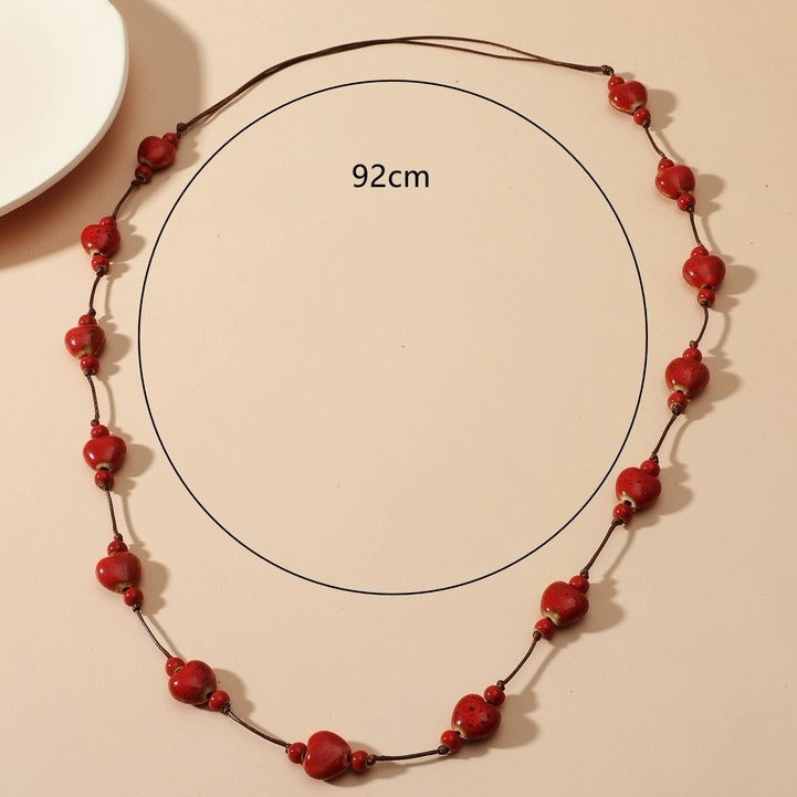 Collana cuore ceramica colorata