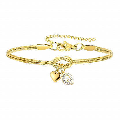 Bracciale Pendente Cuore con Lettere