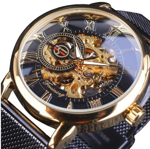 Orologio meccanico cinturino mesh