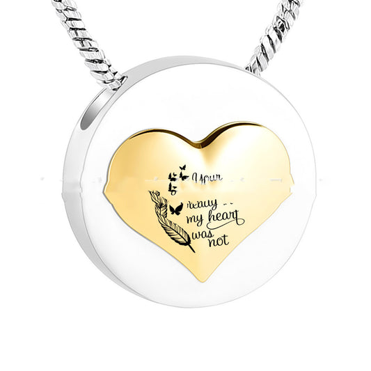Collana acciaio cuore farfalla