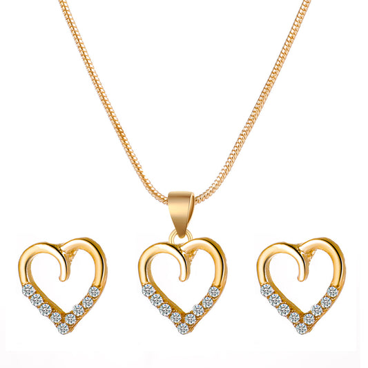 Set collana e orecchini cuore zircone