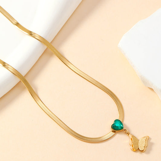Collana smeraldo vintage amore