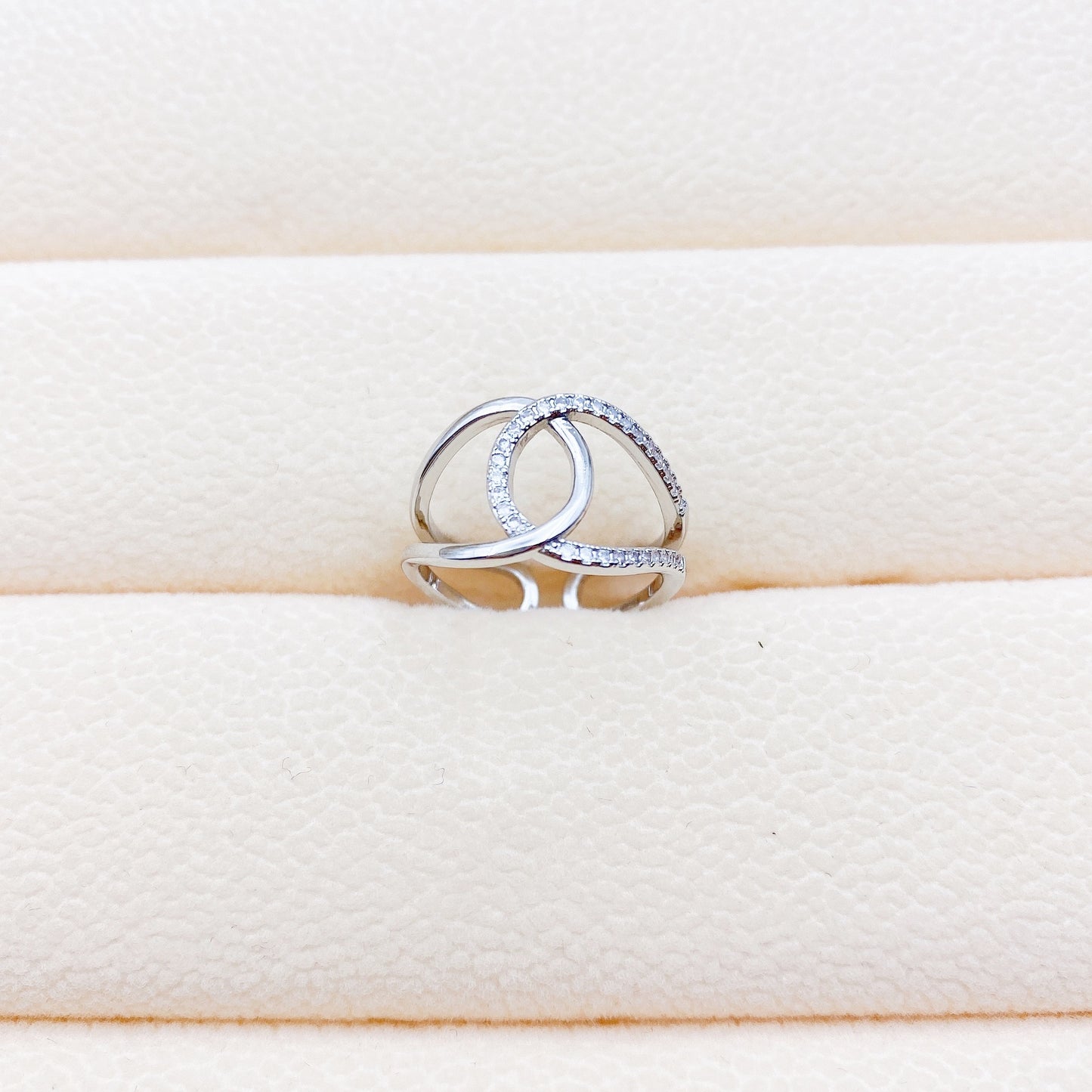 Anello zircone geometrico micro