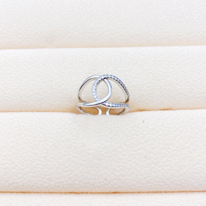 Anello zircone geometrico micro