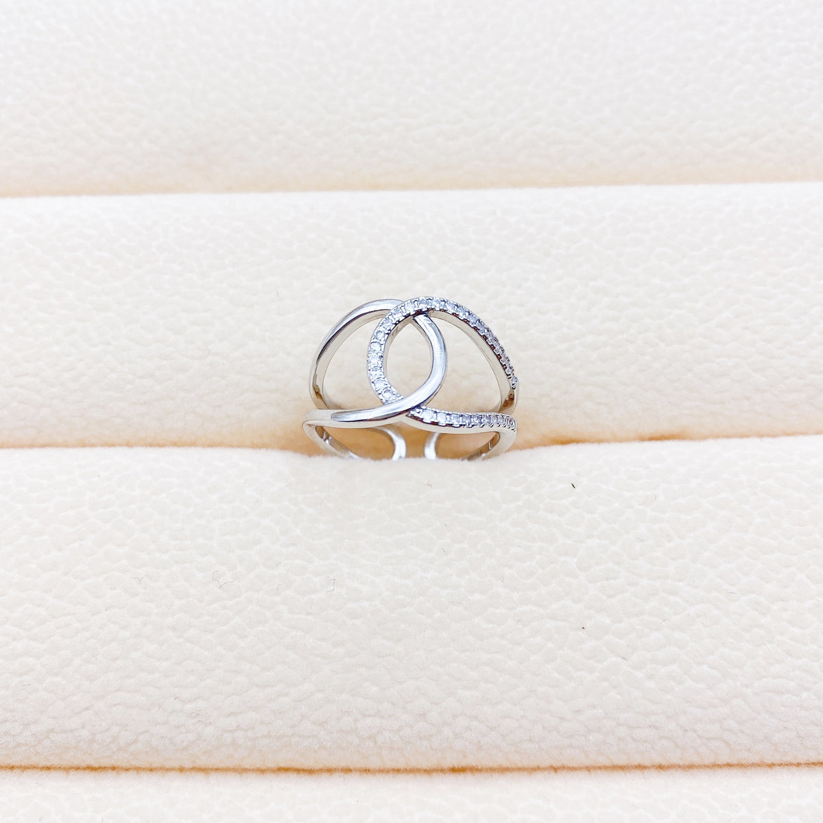 Anello zircone geometrico micro