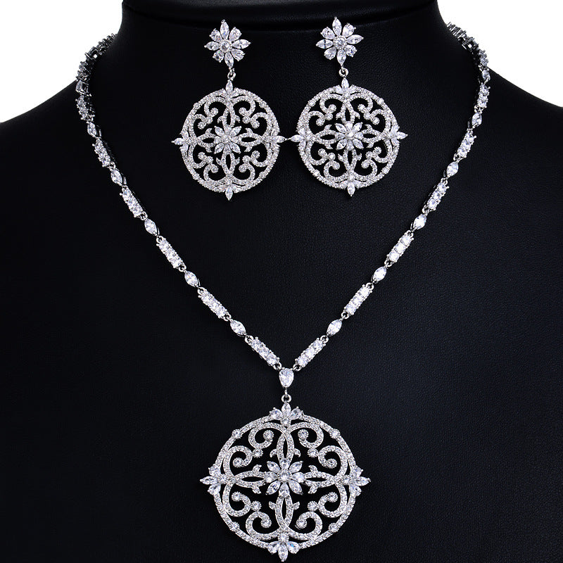 Parure collana e orecchini zircone