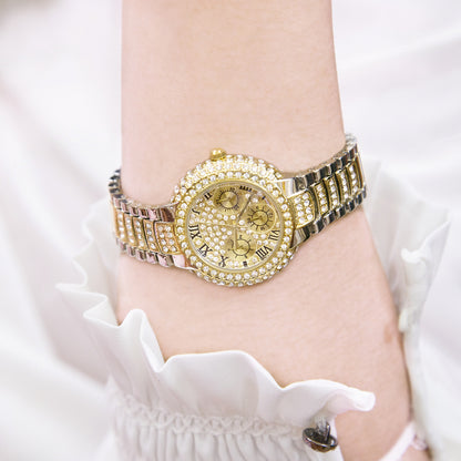 Orologio donna tre quadranti diamantato