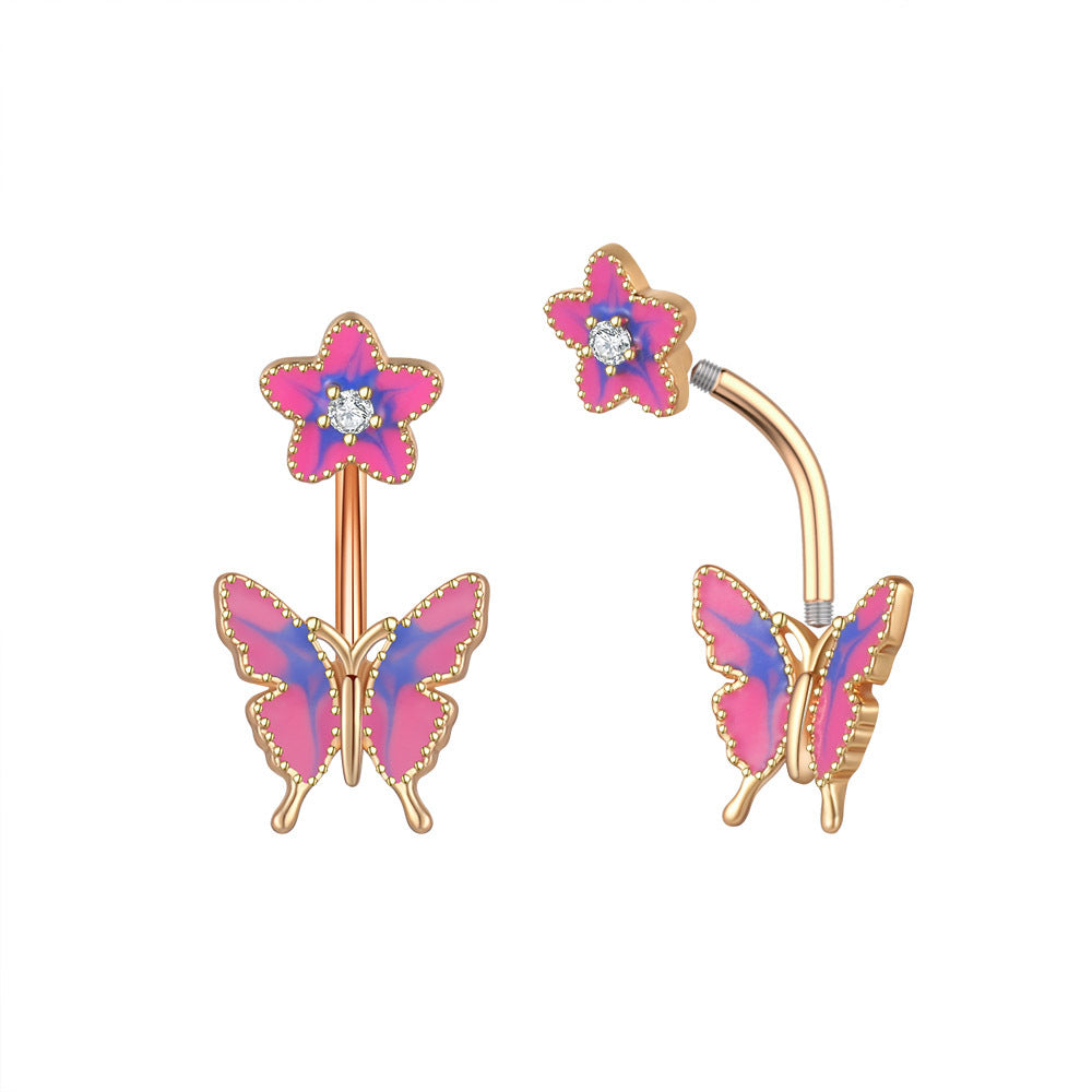 Piercing ombelico farfalla gocciolante