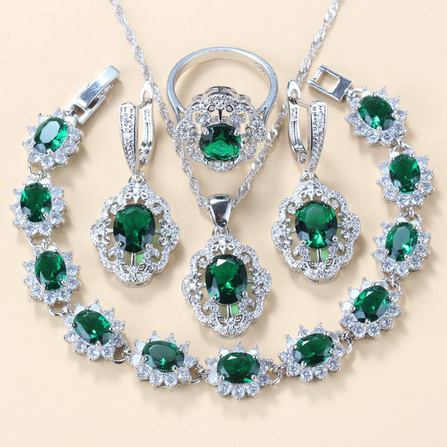 Set gioielli granato e zircone