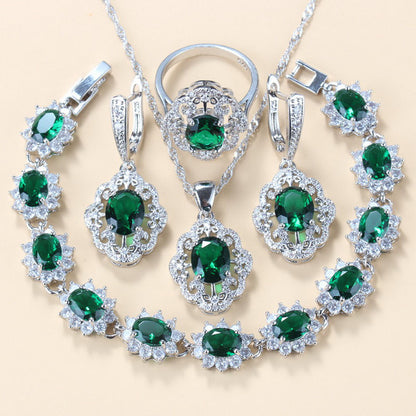 Set gioielli granato e zircone
